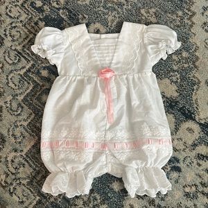 C.I. Castro & Co. Vintage Baby Girl Dress 12M Bubble Romper 1980’s